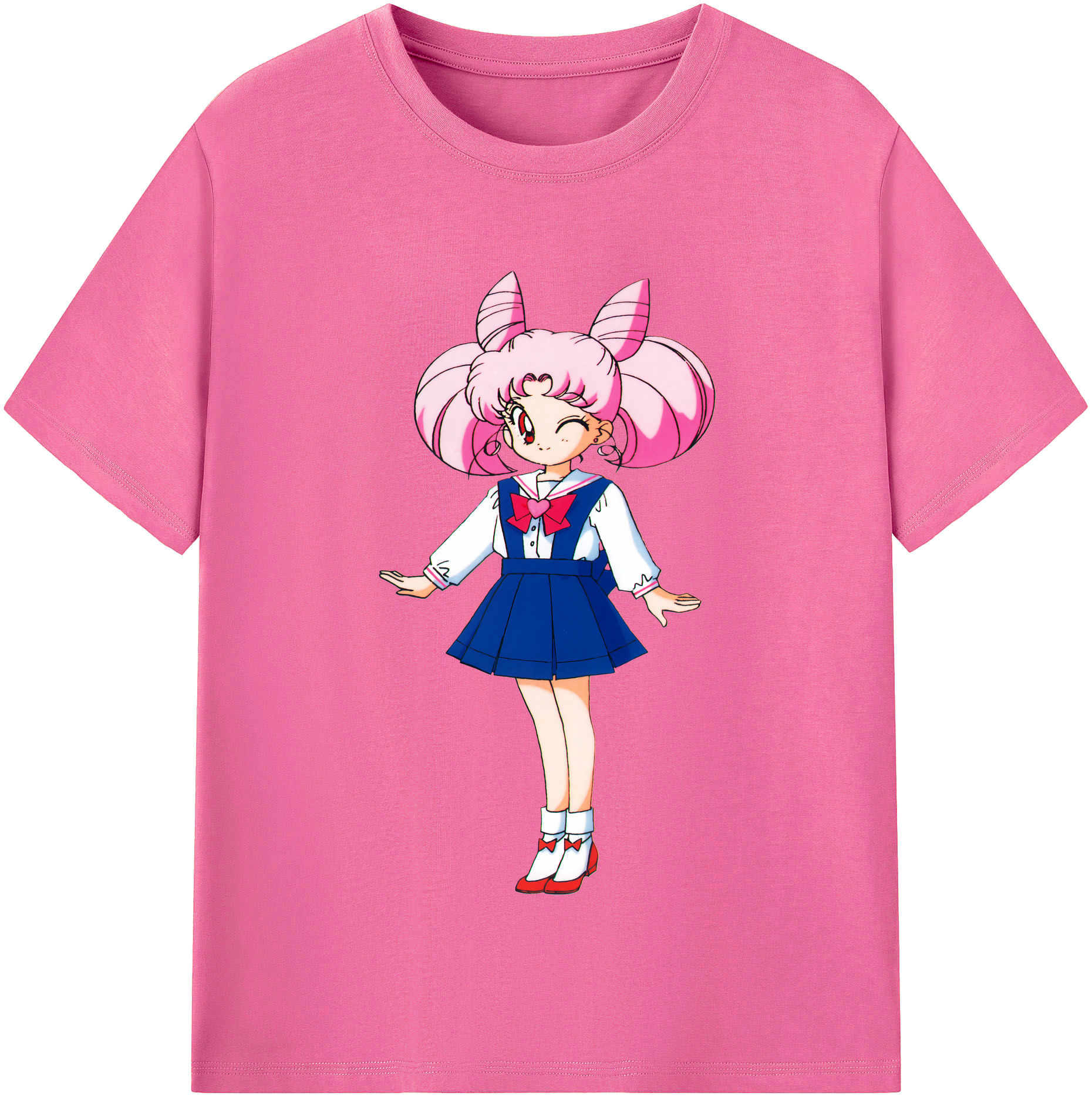 （画像用） 美少女戦士セーラームーン ちびうさ Sailor Moon Chibiusa Tsukino Usagi Small Lady Serenity レディースカジュアルプリントTシャツ（綿100％）